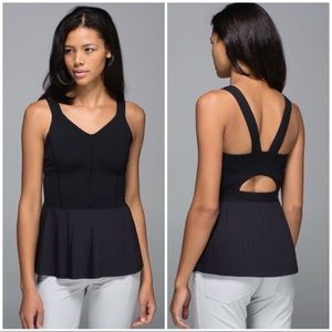 Lululemon Pleated Peplum Top, Black
